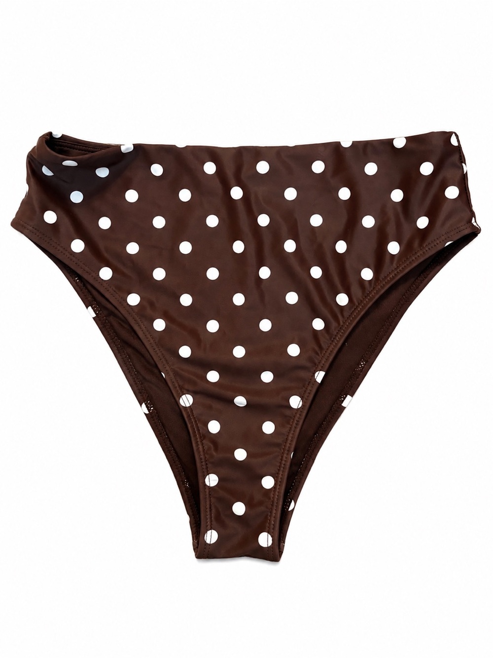 NWOT Forever 21 Brown Polka Dot High Waisted Bikini Bottoms Size Small